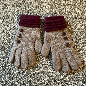 EUC brown and maroon gloves